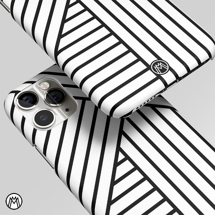 Classic White Black Patten Matte Case Phone Cover