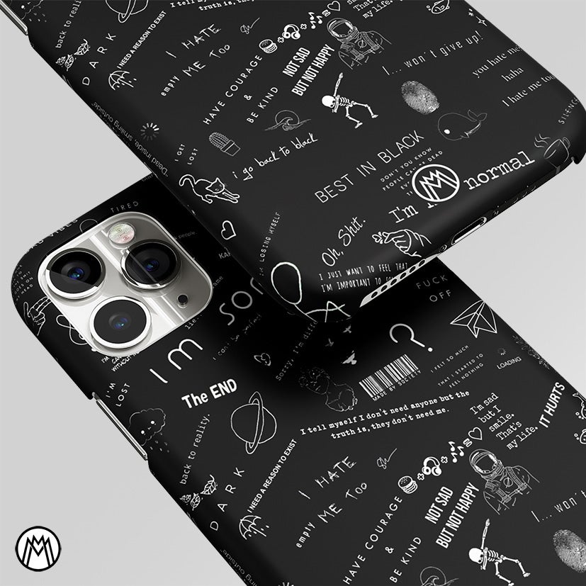 Minimalistic Black Collage Aesthetic Matte Case Phone Cover