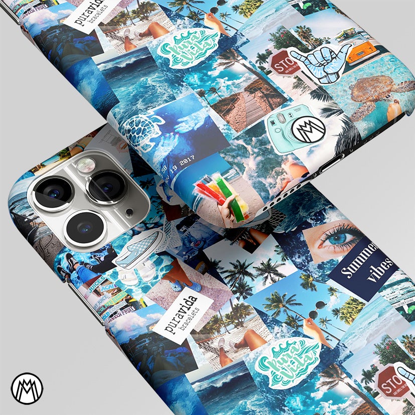 Blue Summer Vibes Aesthetic Collage Matte Case Phone Cover