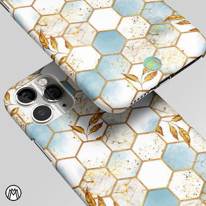 White Marble Tile Art Matte Case Phone Cover