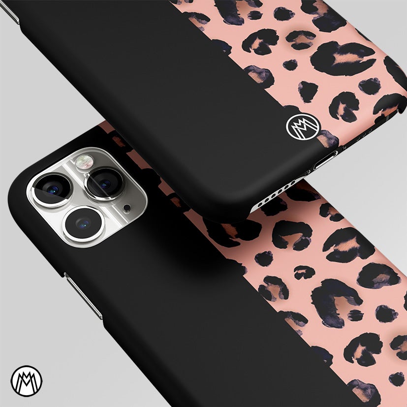 Black & Pink Cheetah Fur Matte Case Phone Cover