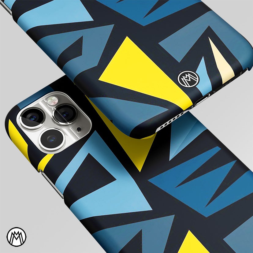 Dynamic Blue Yellow Pattern Matte Case Phone Cover