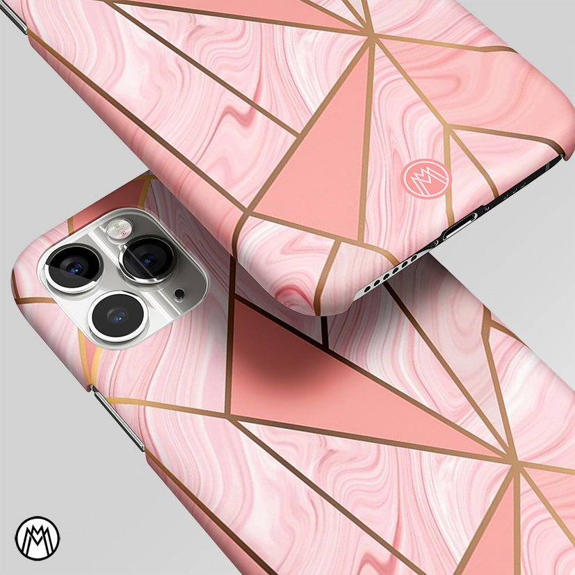 Pink Peachy Geometric Matte Case Phone Cover