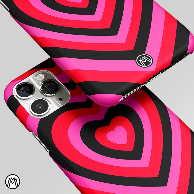 Y2K Black Pink Heart Aesthetic Matte Case Phone Cover