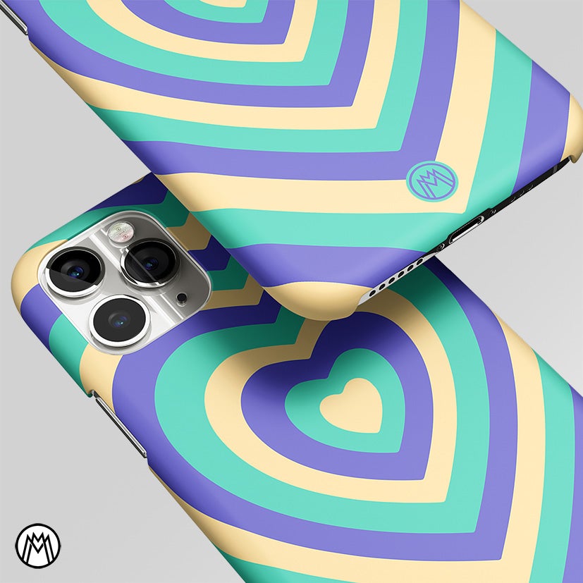 Y2K Purple Cream Heart Aesthetic Matte Case Phone Cover