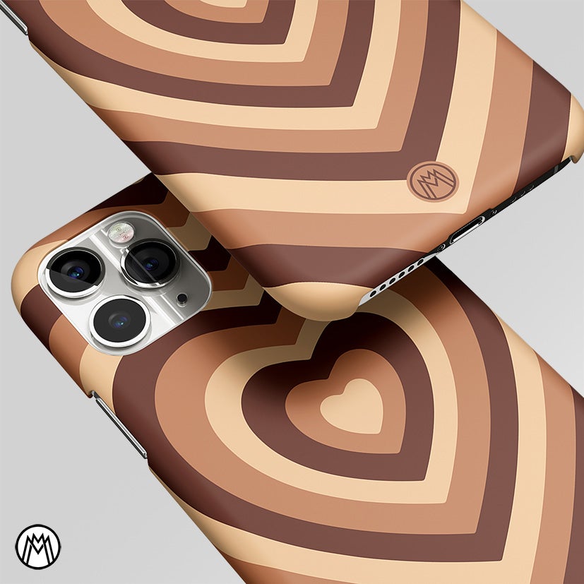 Y2K Brown Heart Aesthetic Matte Case Phone Cover