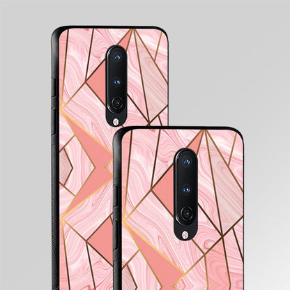 Pink Peachy Geometric Glass Case Phone Cover