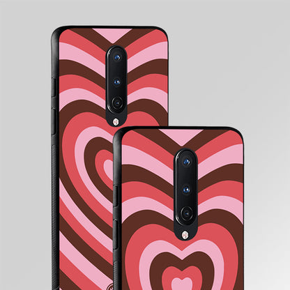 Red Pink Brown Heart Aesthetic Glass Case Phone Cover