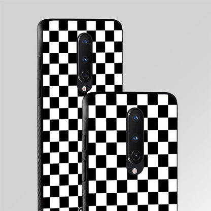 Black & White Check Pattern Glass Case Phone Cover
