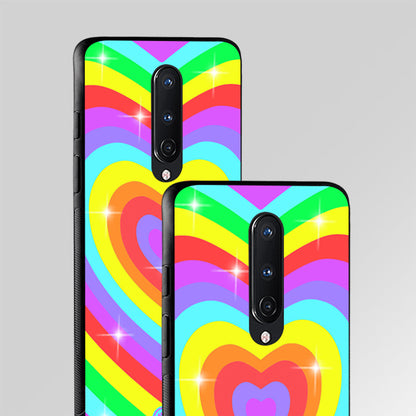 Rainbow Y2K Heart Aesthetic Glass Case Phone Cover