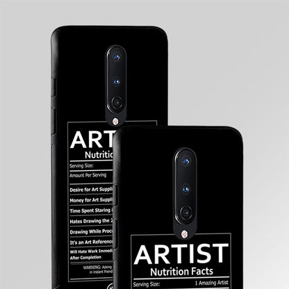 Artist Nutrition Facts Label Glass Case Phone Cover