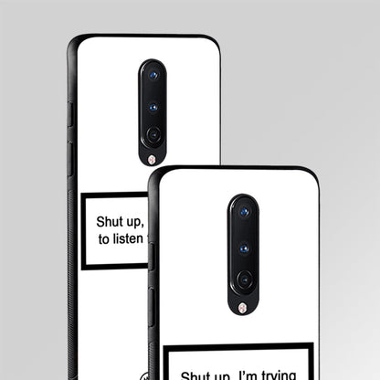 Shut Up And Listen To Music White Glass Case Phone Cover