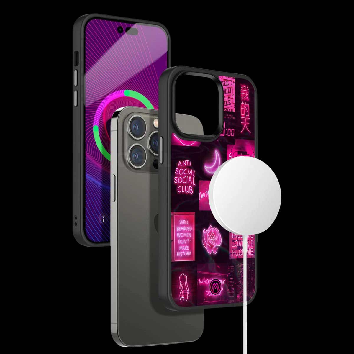Black Pink Aesthetic Collage Phone Cover | MagSafe Case