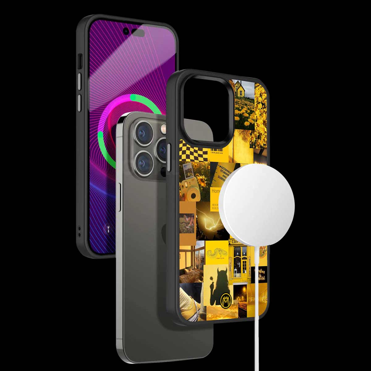 Black Yellow Aesthetic Collage Phone Cover | MagSafe Case
