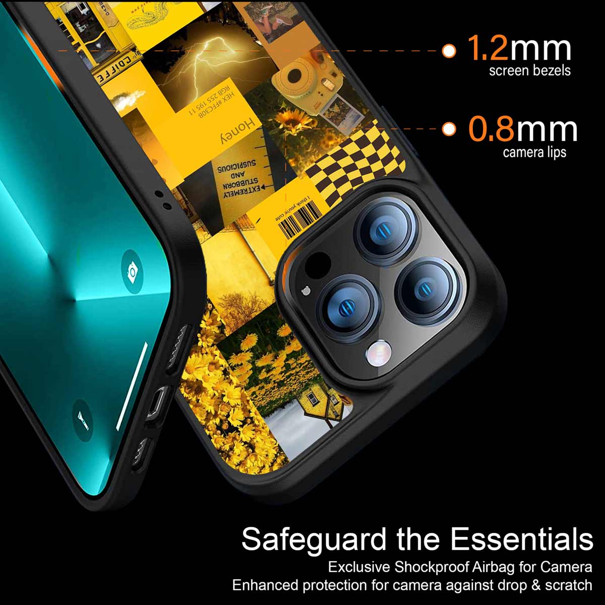 Black Yellow Aesthetic Collage Phone Cover | MagSafe Case