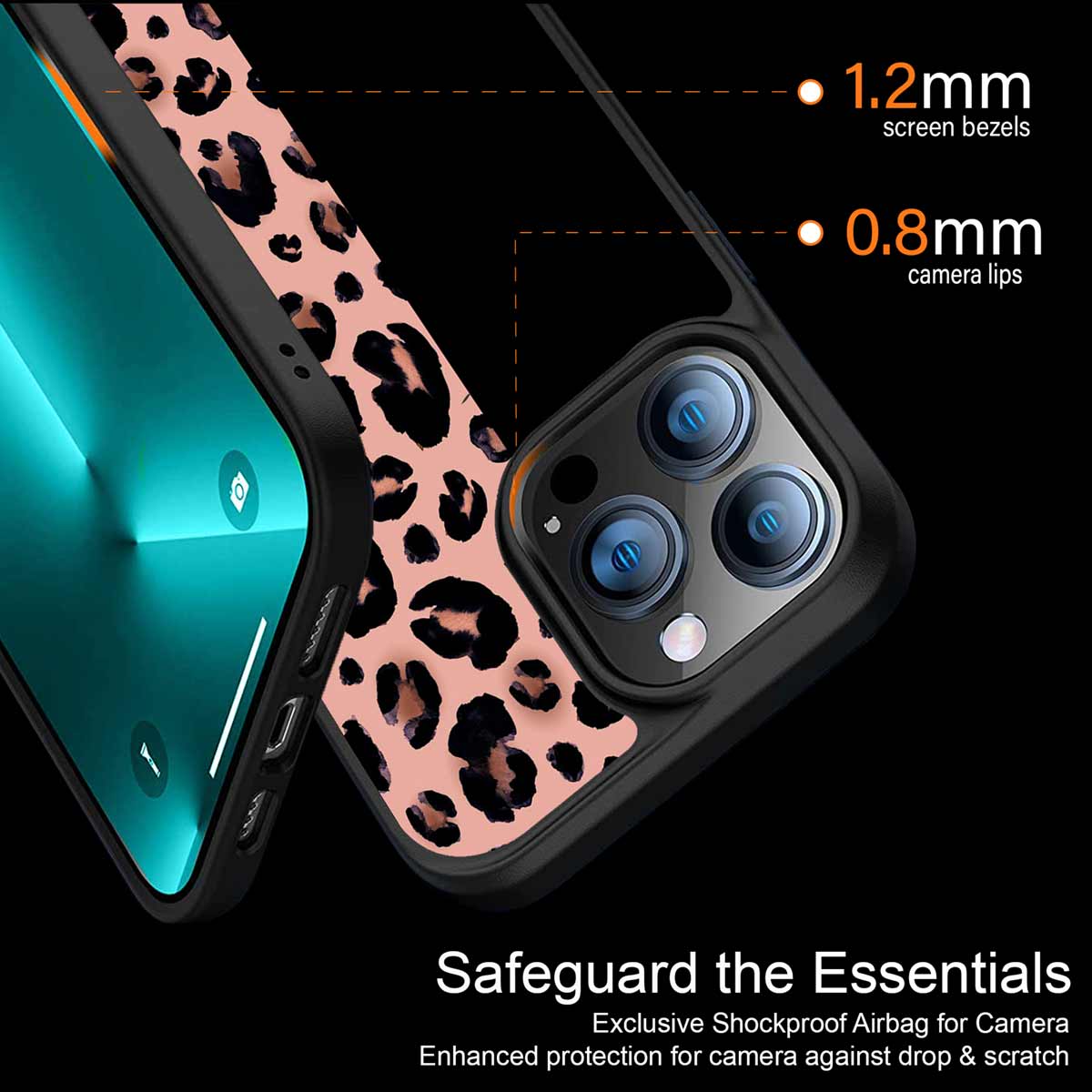 Black & Pink Cheetah Fur Phone Cover | MagSafe Case