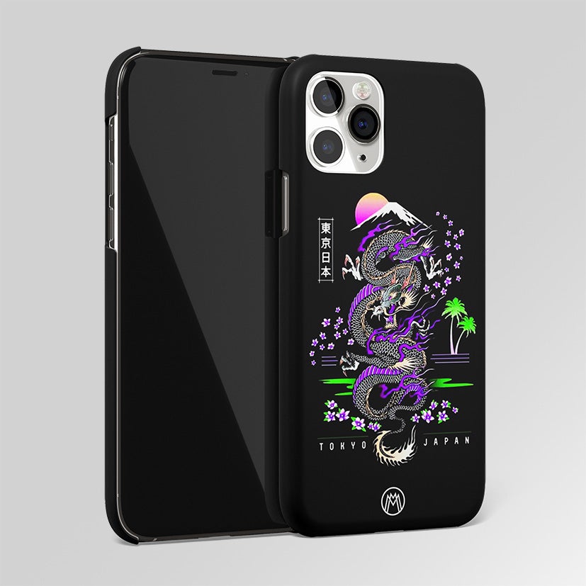 Tokyo Japan Purple Dragon Black Matte Case Phone Cover