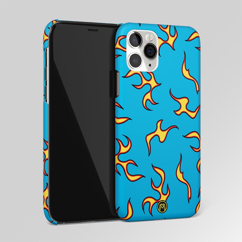 Lil Flames On Blue Matte Case Phone Cover