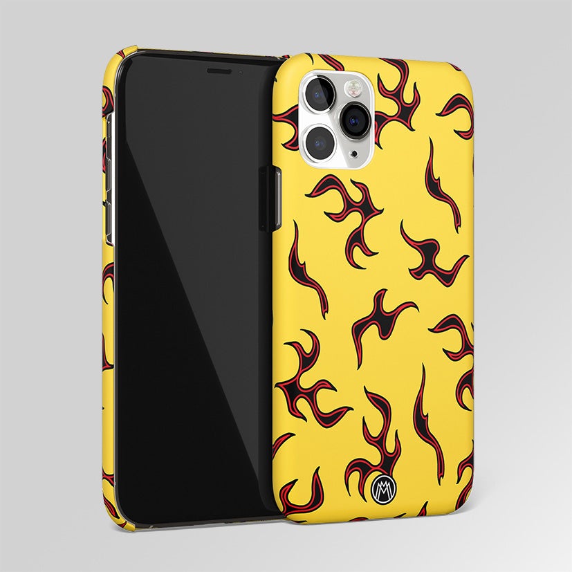 Lil Flames On Yellow Matte Case Phone Cover