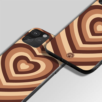 Brown Heart Aesthetic Glass Case Phone Cover