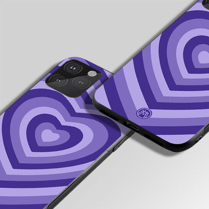 Purple Heart Aesthetic Glass Case Phone Cover