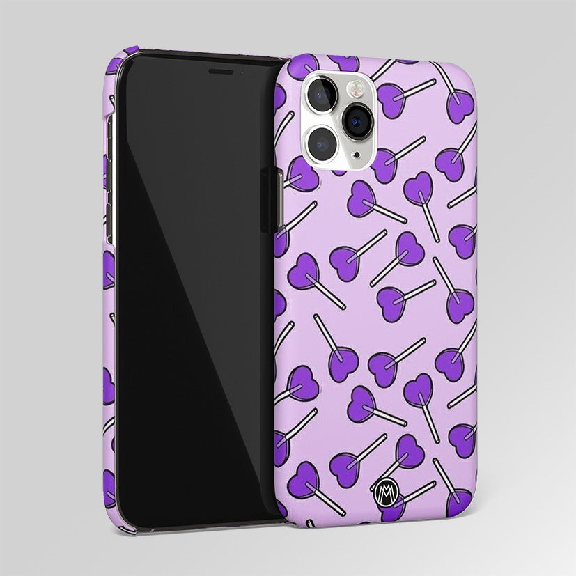 Y2K Hearts Lollipop Purple Edition Matte Case Phone Cover