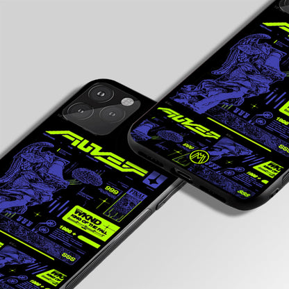 Blue Black Aesthetic Glass Case Phone Cover