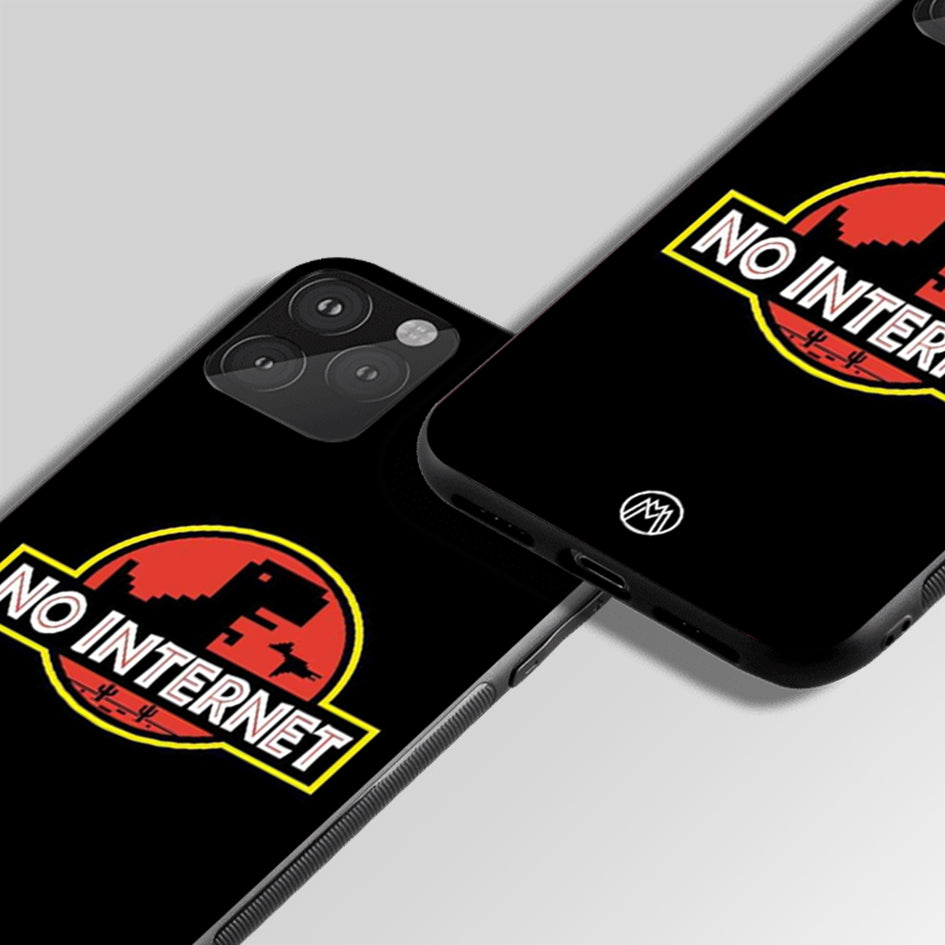 Jurassic Park Without Internet Glass Case Phone Cover