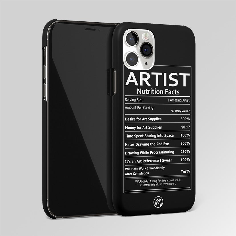 Artist Nutrition Facts Label Matte Case Phone Cover