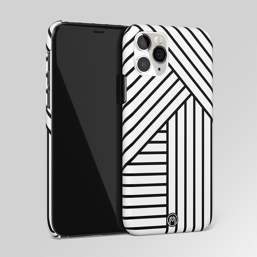 Classic White Black Patten Matte Case Phone Cover