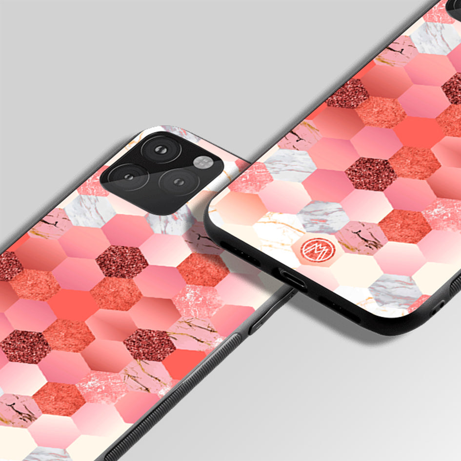 Tote Pink Hexagons Glass Case Phone Cover