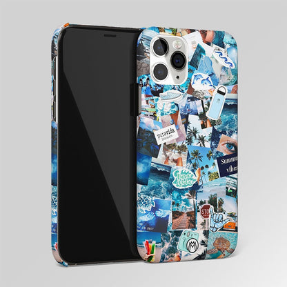 Blue Summer Vibes Aesthetic Collage Matte Case Phone Cover