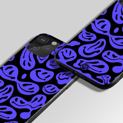 Y2K Aesthetic Purple Smiley Glass Case Phone Cover