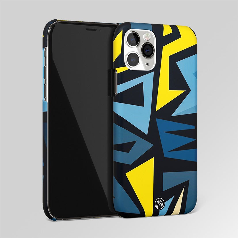 Dynamic Blue Yellow Pattern Matte Case Phone Cover