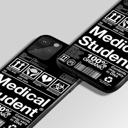 Medical Student Black Label Glass Case Phone Cover