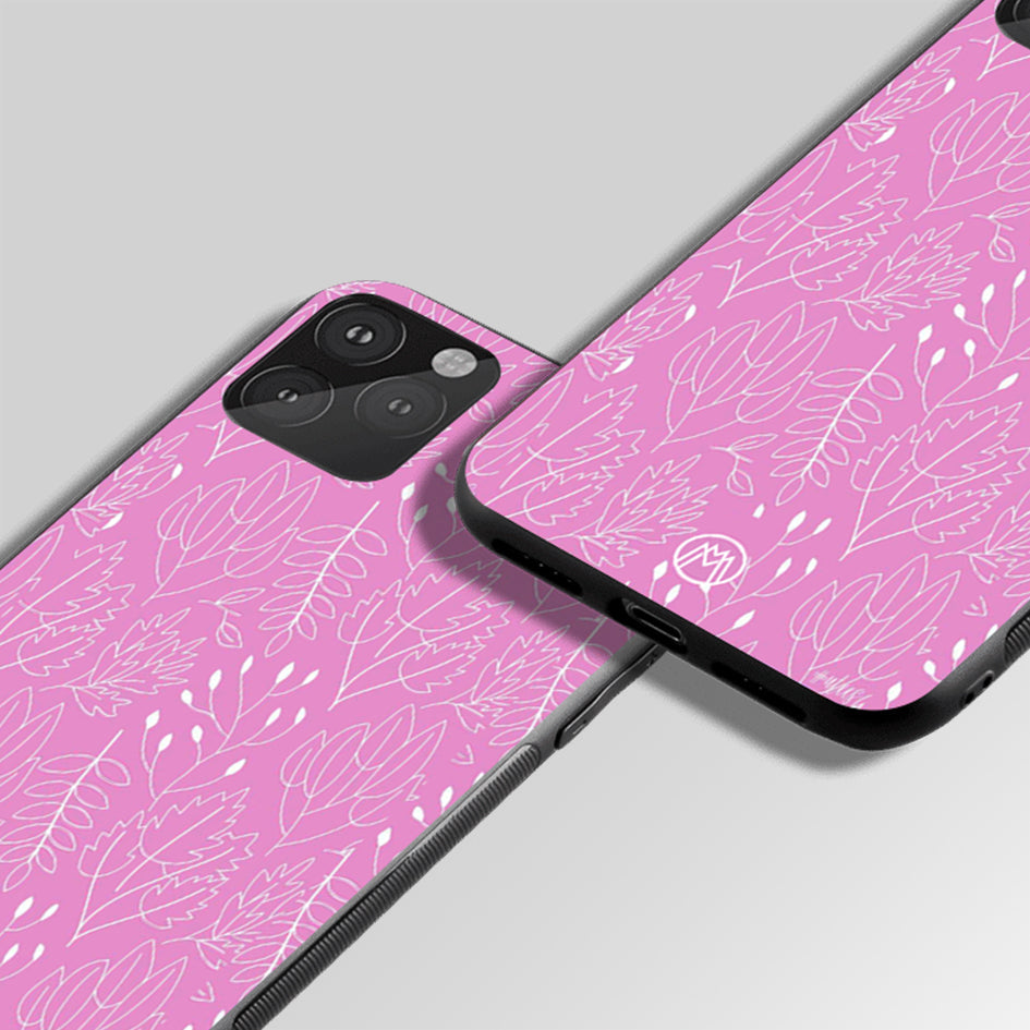 Fuscia Floral Glass Case Phone Cover