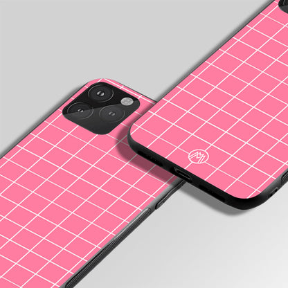 Classic Grid Pink Edition Glass Case Phone Cover