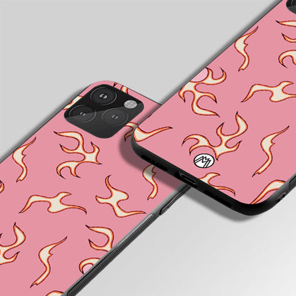 Lil Flames On Pink Glass Case Phone Cover