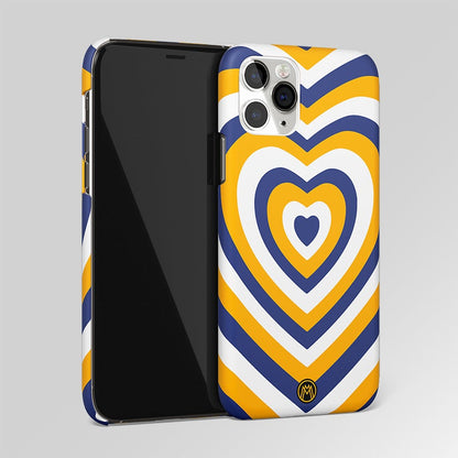 Y2K Yellow Blue Heart Aesthetic Matte Case Phone Cover