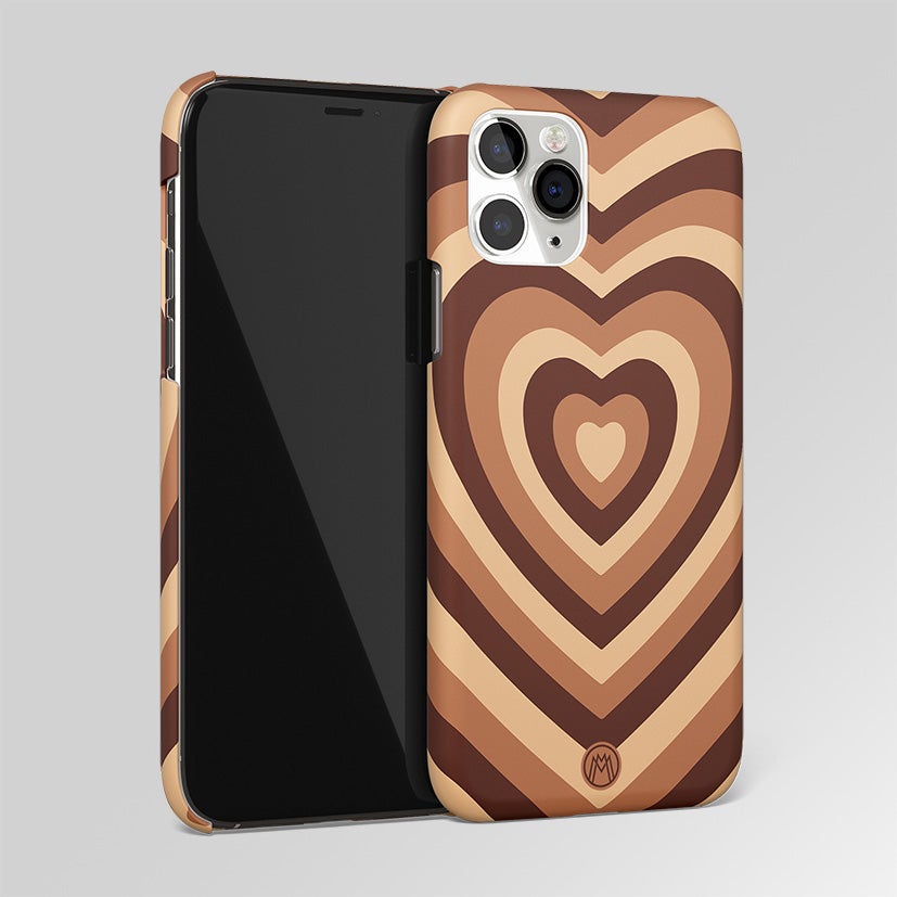 Y2K Brown Heart Aesthetic Matte Case Phone Cover