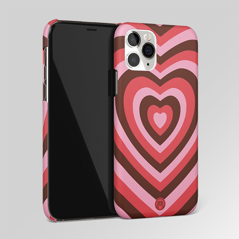 Y2K Red Pink Brown Heart aesthetic Matte Case Phone Cover