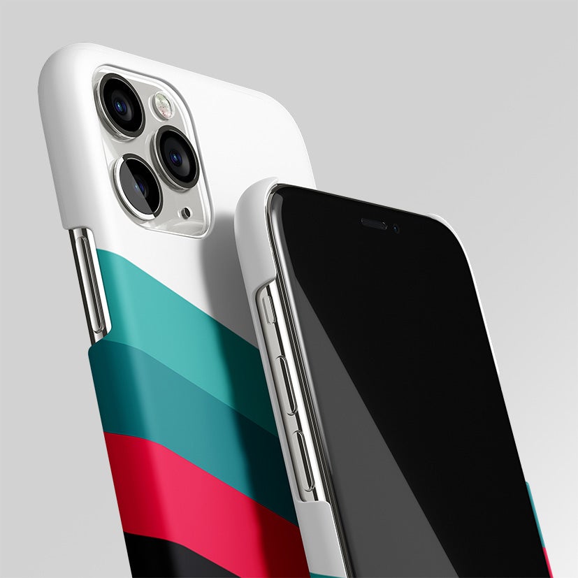 White Green Red Pattern Stripes Matte Case Phone Cover