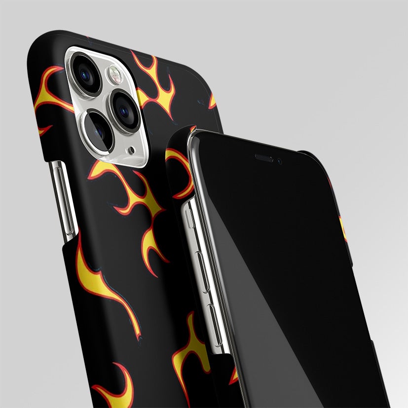 Lil Flames On Black Matte Case Phone Cover