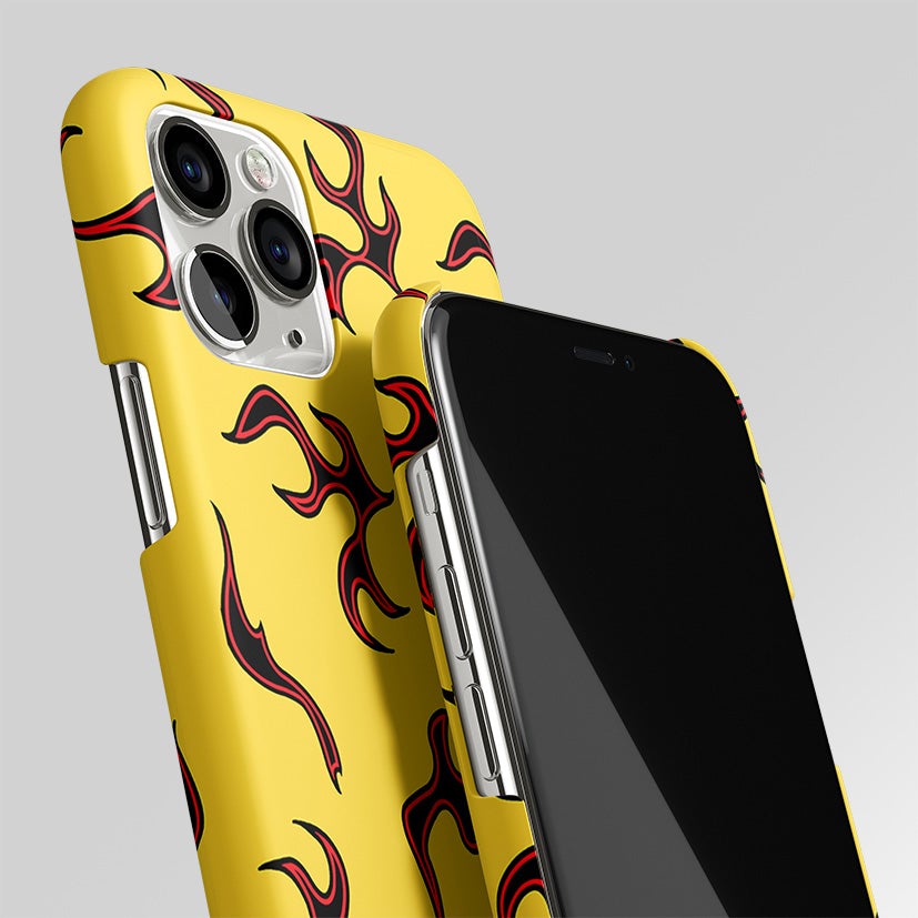 Lil Flames On Yellow Matte Case Phone Cover