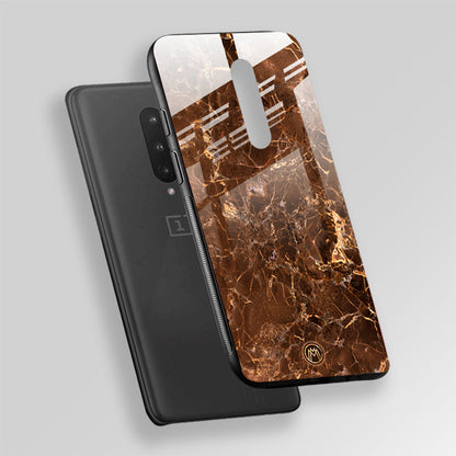Brown Art Marble Glass Case Phone Cover