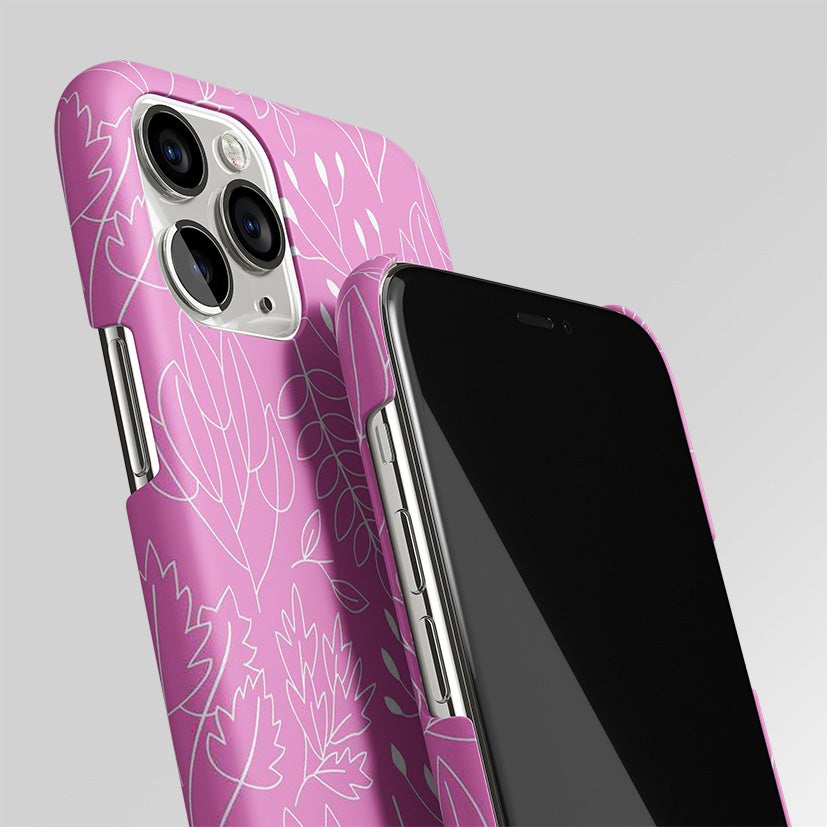 Fuscia Floral Matte Case Phone Cover