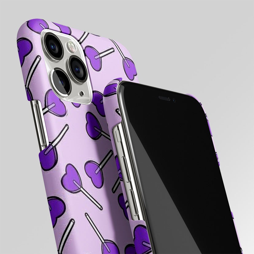 Y2K Hearts Lollipop Purple Edition Matte Case Phone Cover