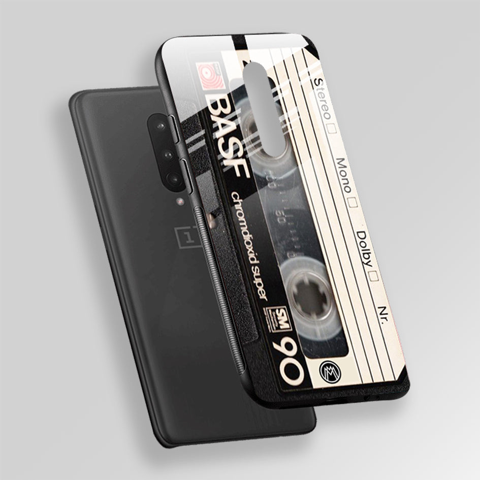 Vintage Cassette White Glass Case Phone Cover