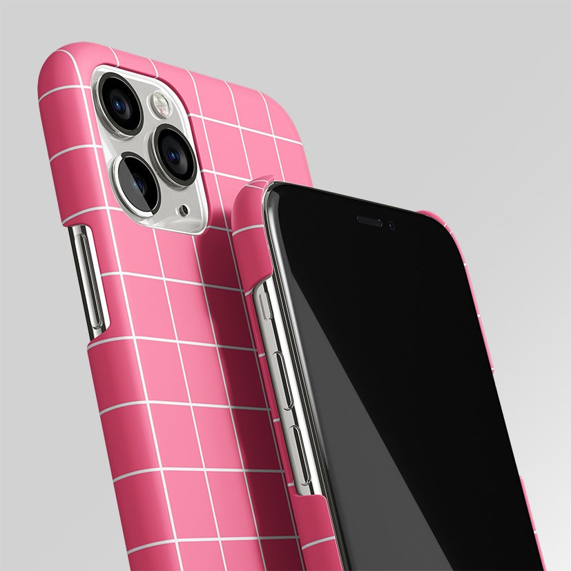 Classic Grid Pink Edition Matte Case Phone Cover