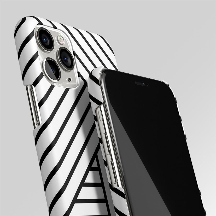 Classic White Black Patten Matte Case Phone Cover